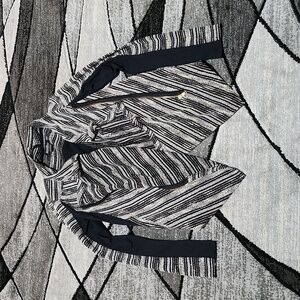 LUCKY BRAND STRIPED KNIT FULL-ZIP POCKETS LIGHT-WEIGHT MOTO JACKET MEDIUM